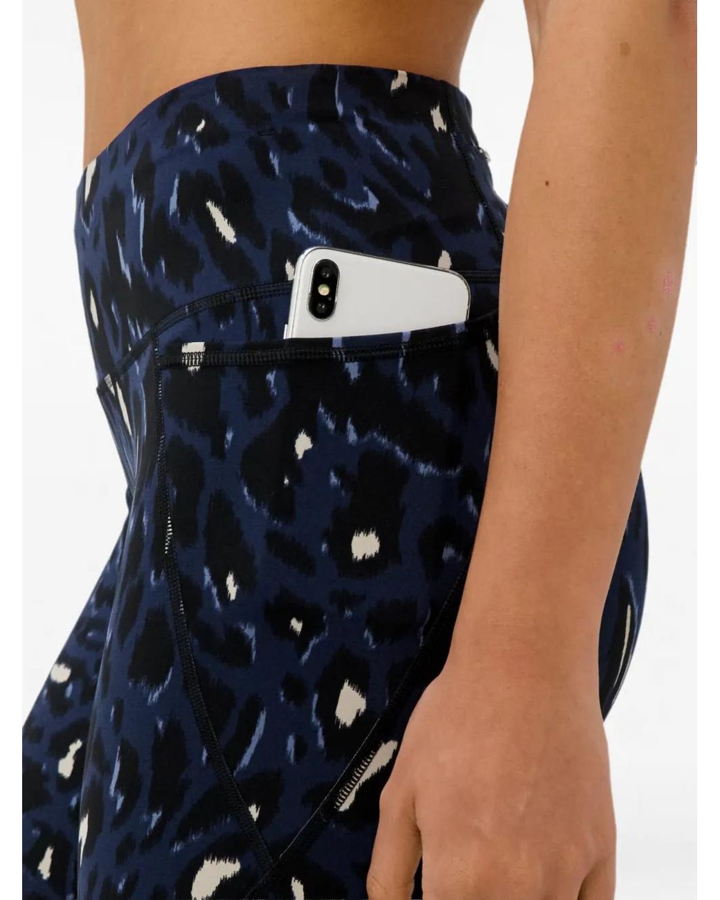 Sweaty Betty Blue Leopard-Print High-Waisted Shorts