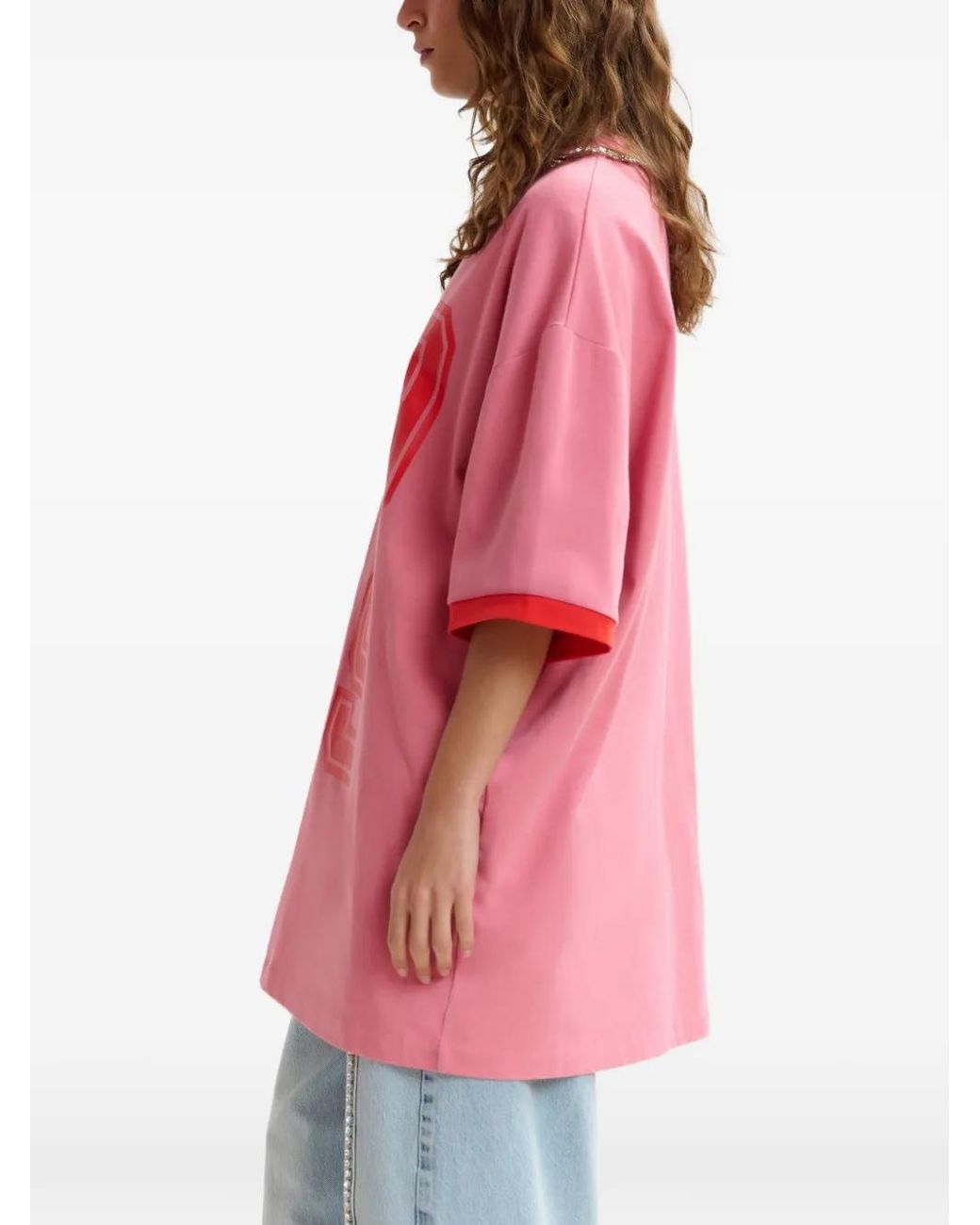 T-Shirt Con Stampa di Essentiel Antwerp in Pink