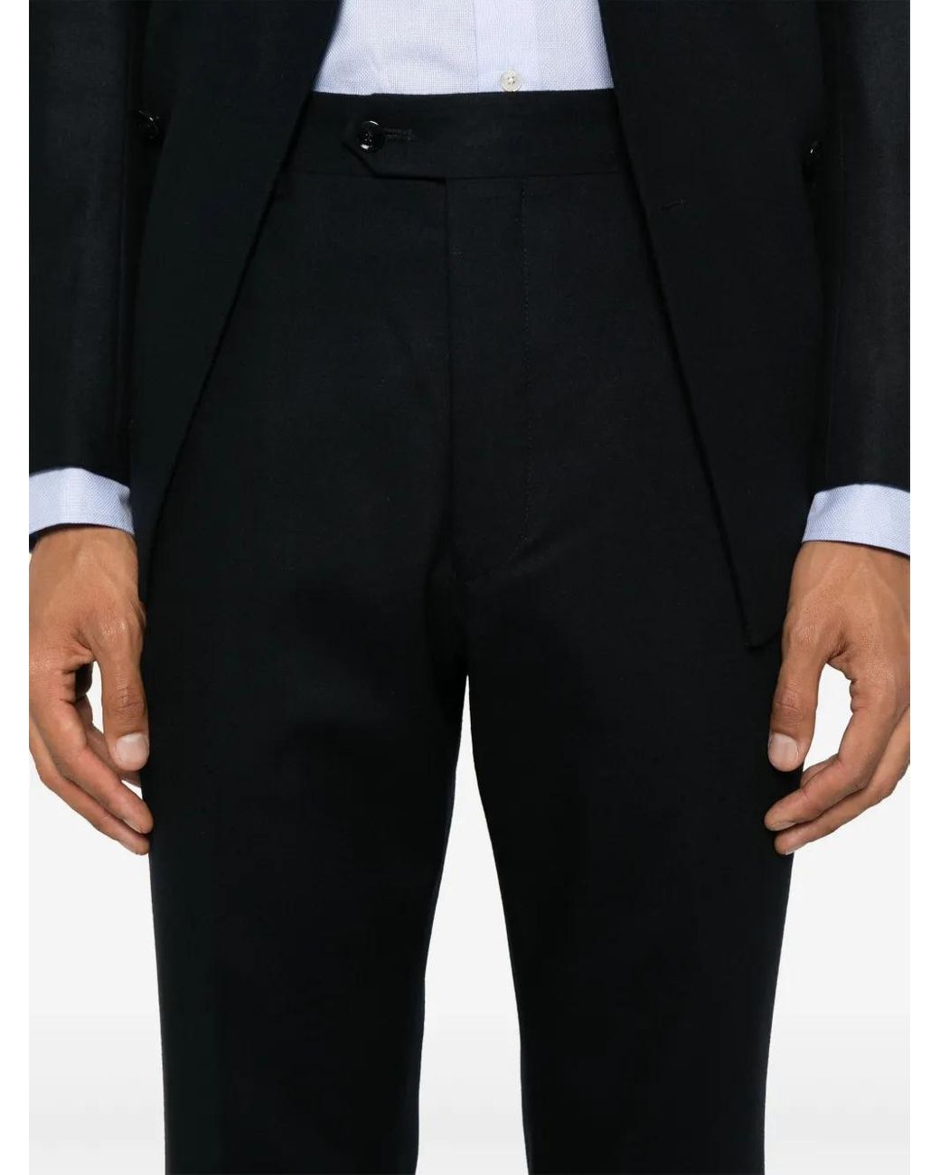 Fursac Blue Virgin Wool Straight-Leg Trousers for men
