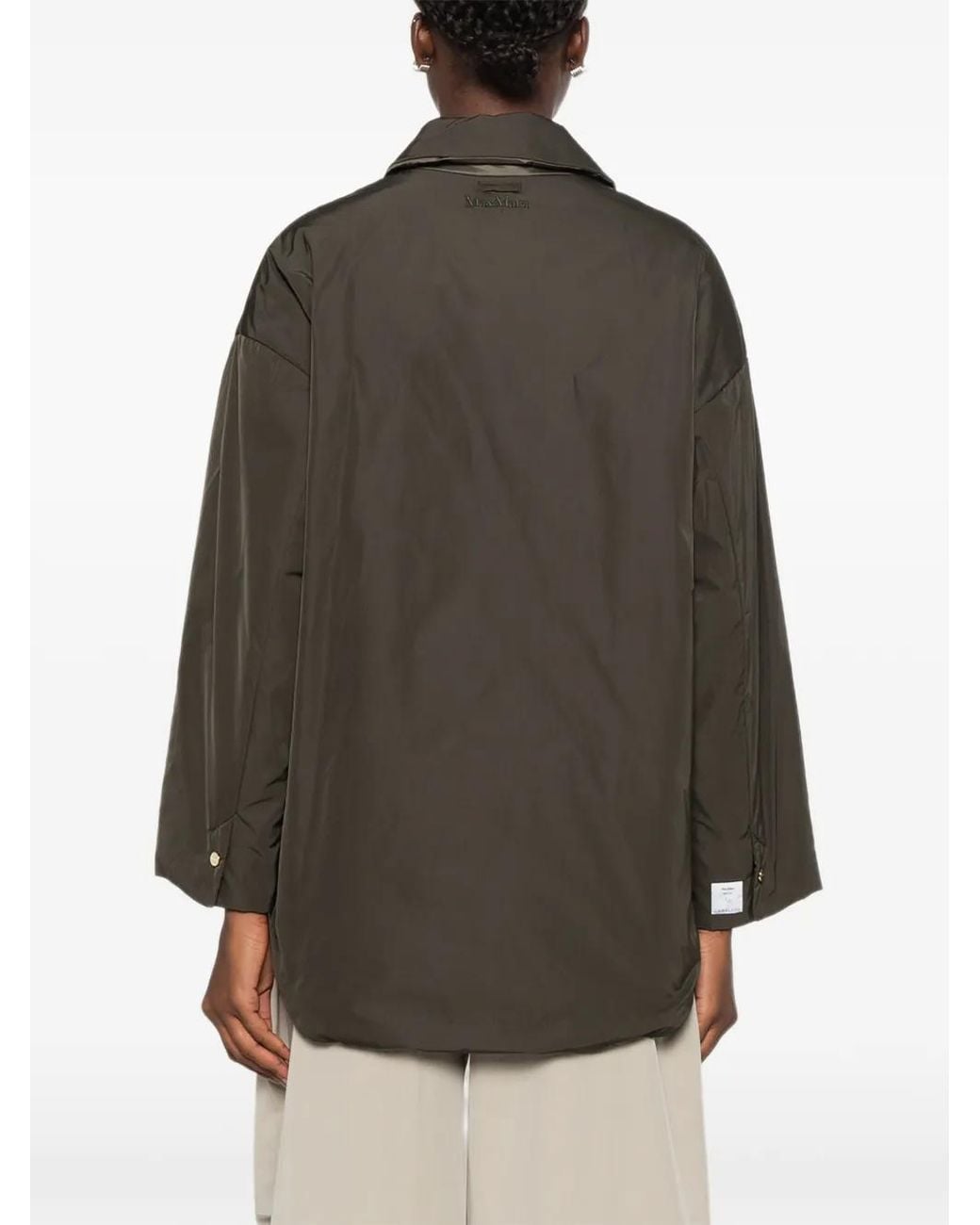 Max Mara Green Manteau Mccarlotta À Boutons Pression Gravés
