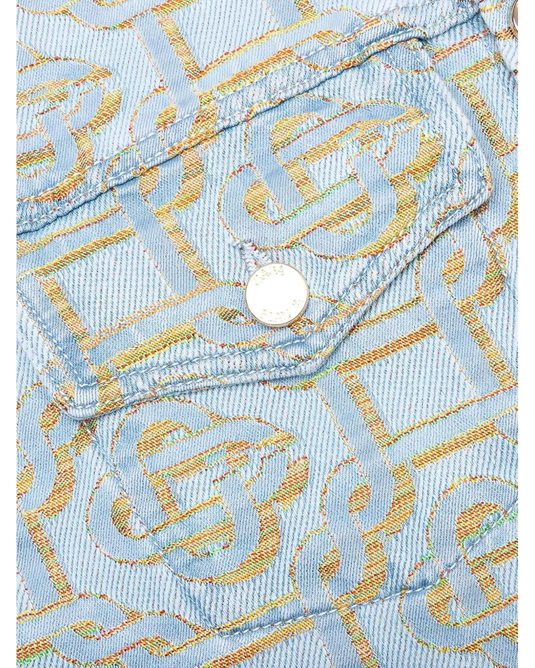 Casablanca Blue Monogram-Jacquard Denim Jacket for men