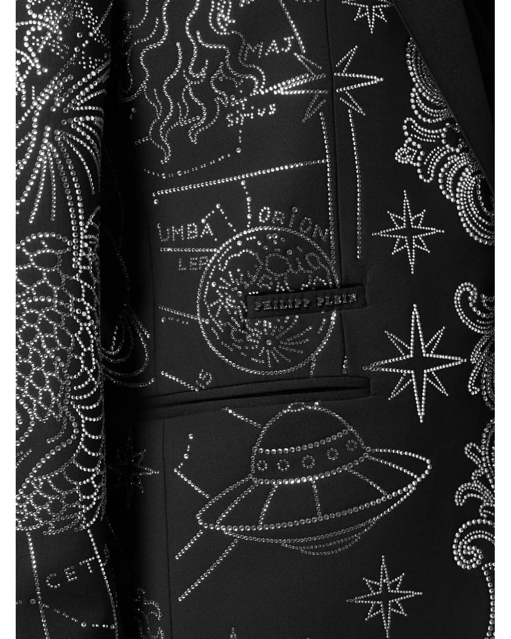 Philipp Plein Black Blazer Stones Zodiac for men
