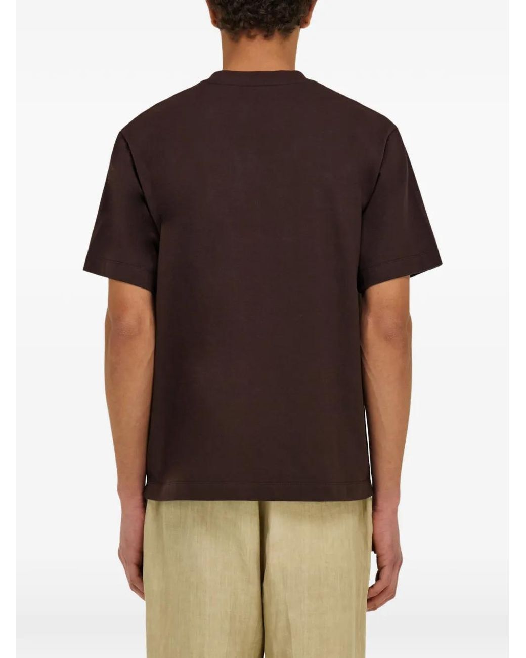 Ferragamo Brown Gancini-Detail Pocket T-Shirt for men