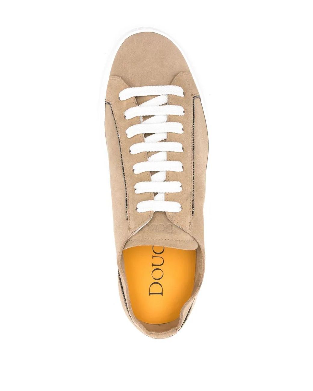 Doucal's Natural Monili Chain-Detail Suede Sneakers