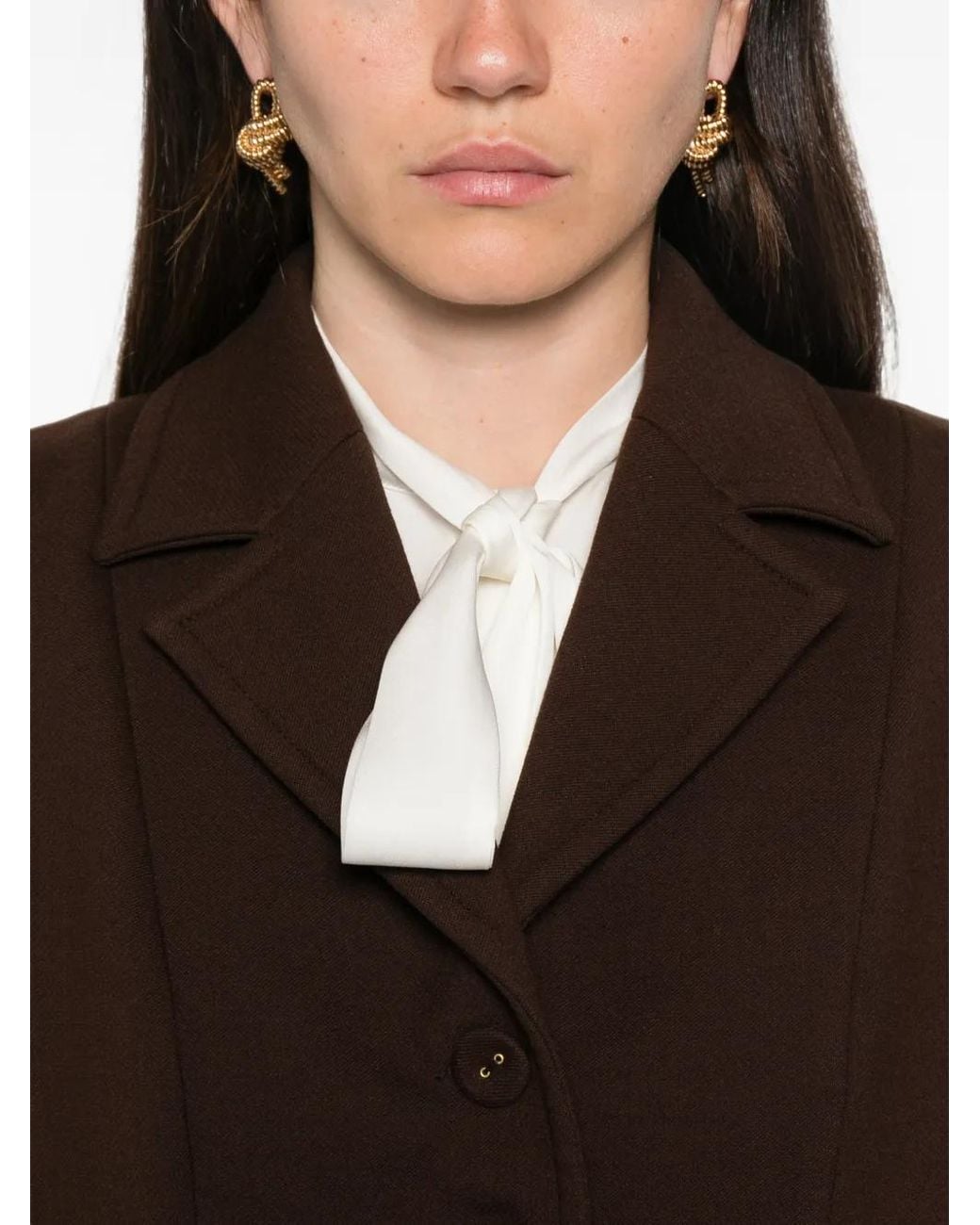Andiata Brown Notched-Lapels Blazer