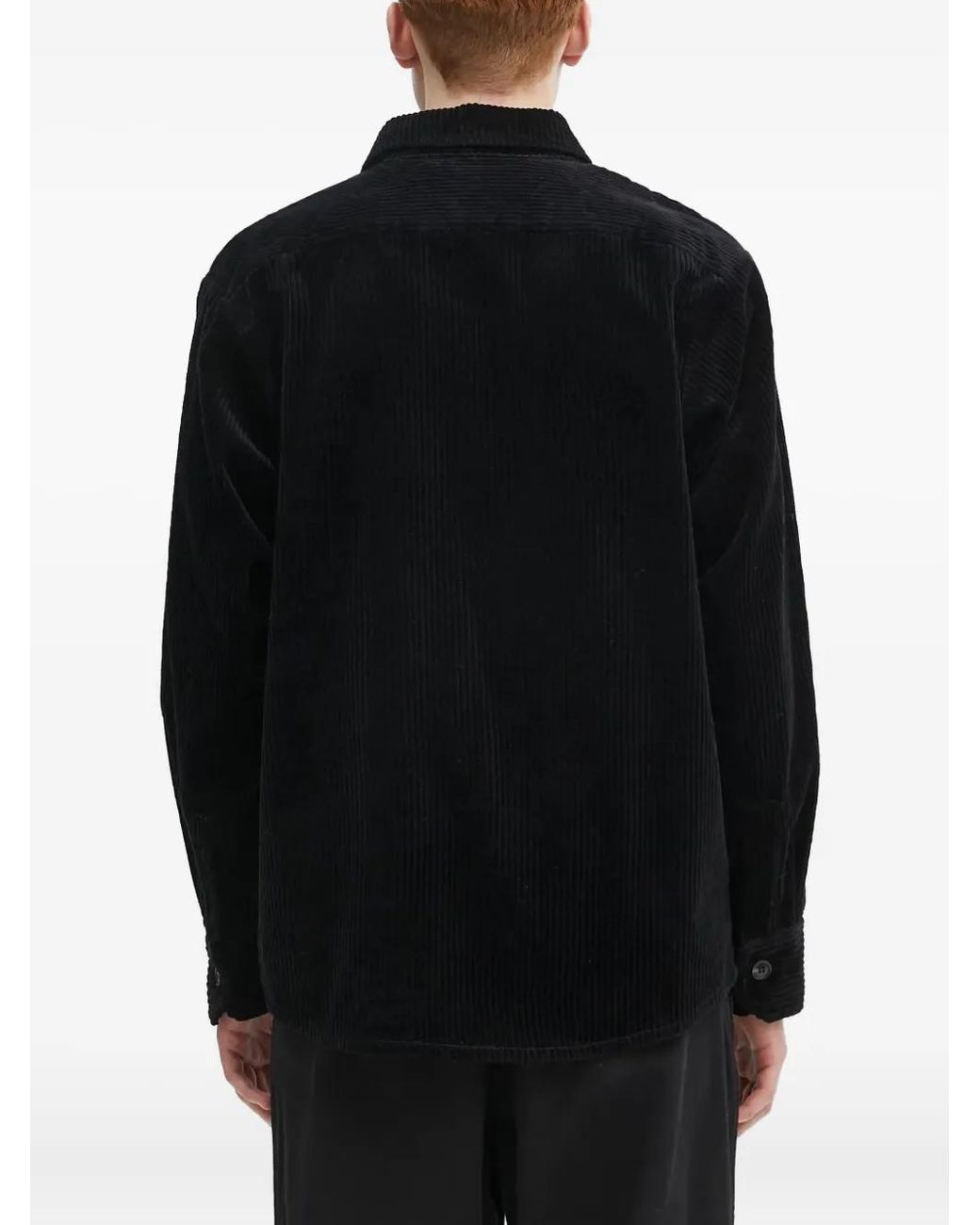 A.P.C. Black Corduroy Long-Sleeve Shirt for men