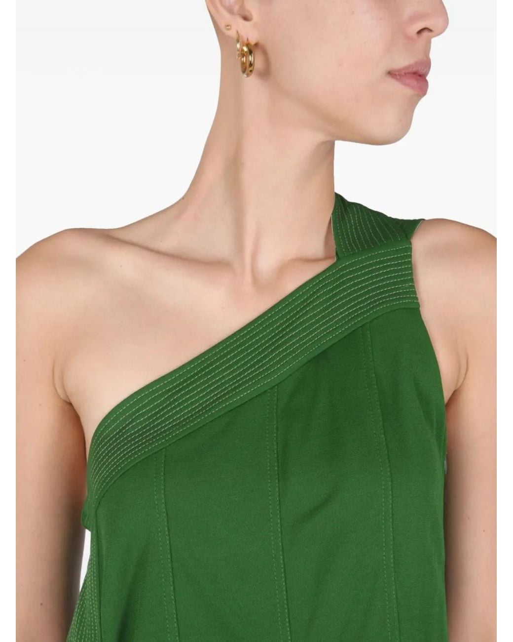 Givenchy Green Asymmetric Midi Dress