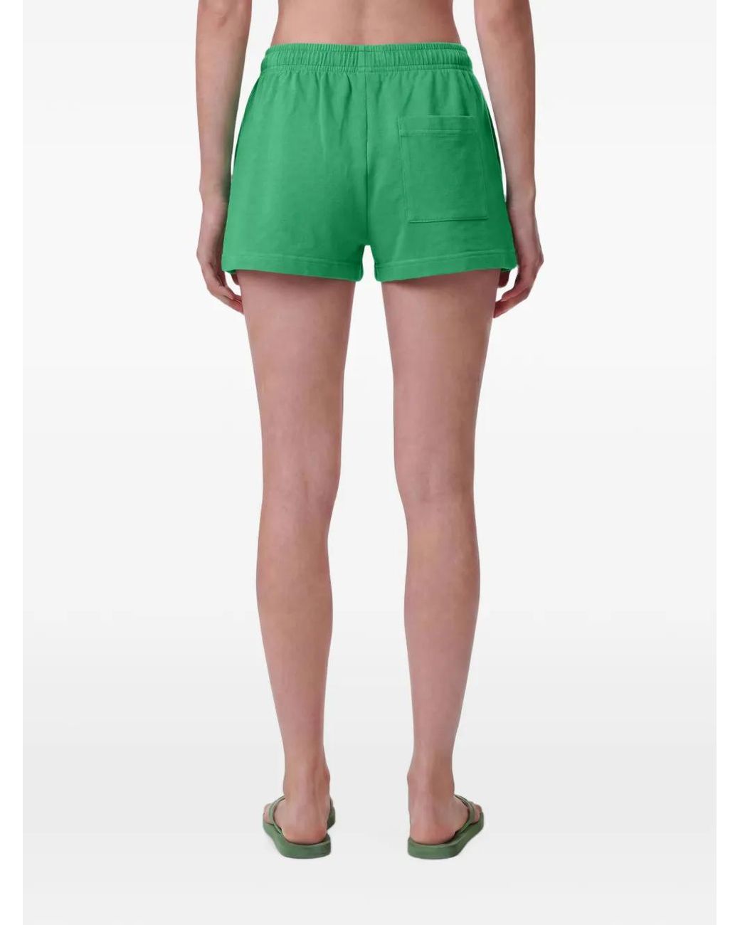Sporty & Rich Green Short Élastiqué À Logo Imprimé