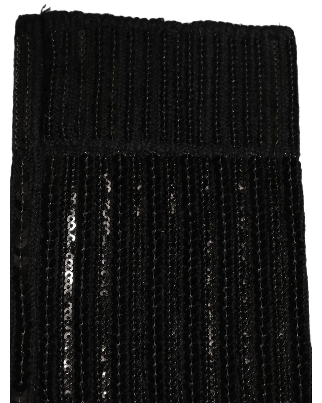 Dolce & Gabbana Black Sequin-Embellished Ribbed-Knit Socks for men