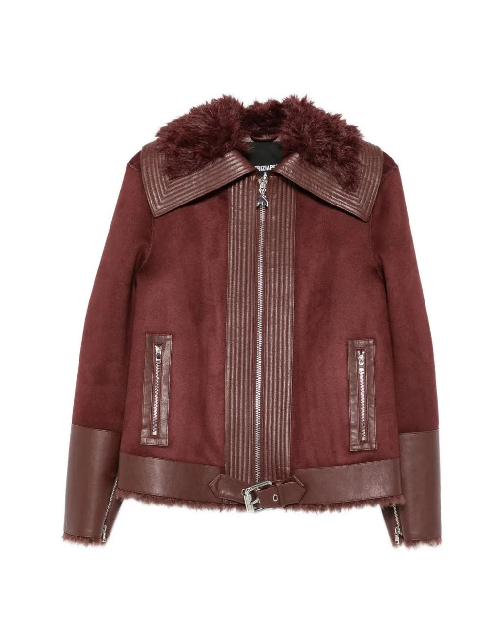 Patrizia Pepe Red Faux-Fur Jacket