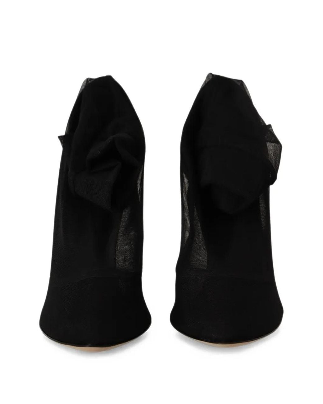 Dolce & Gabbana Black Mesh Pointed-Toe Pumps