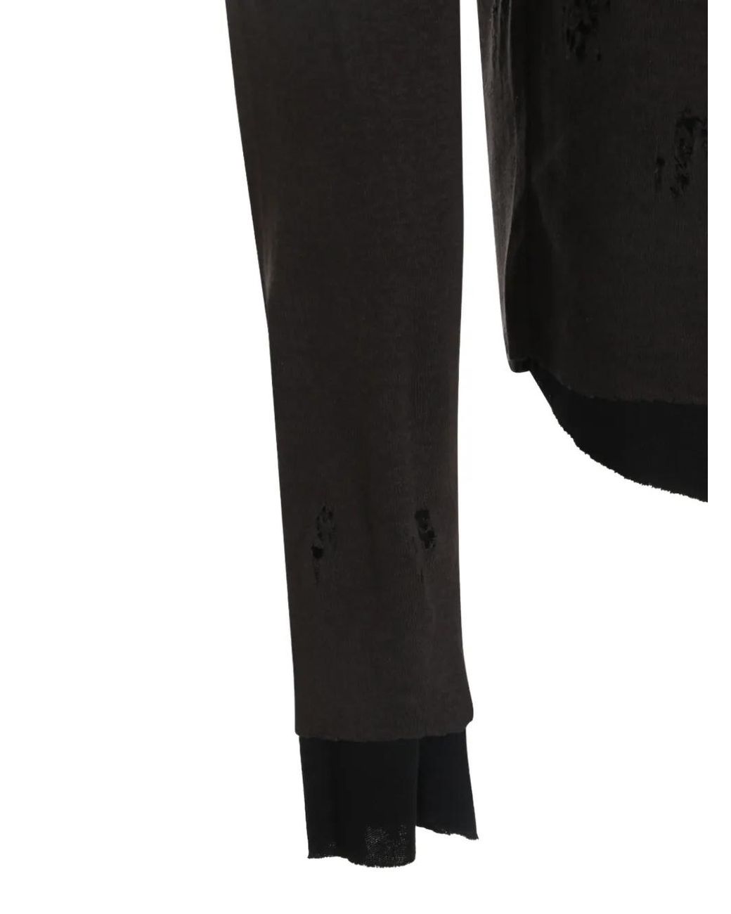 Thom Krom Black T-Shirt À Effet Usé for men