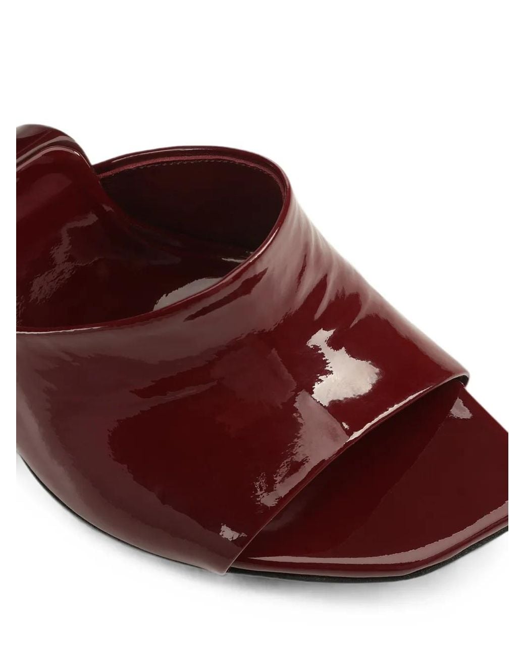 Sergio Rossi Brown Sinuous Patent-Leather Mules