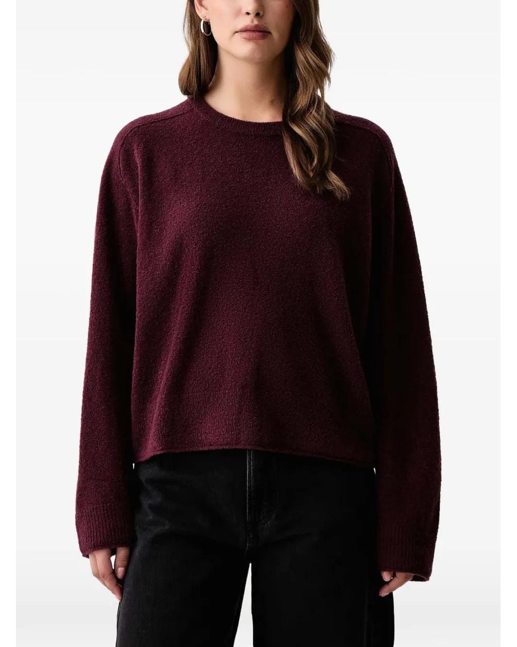 Marc O' Polo Red Bouclé-Knit Sweater