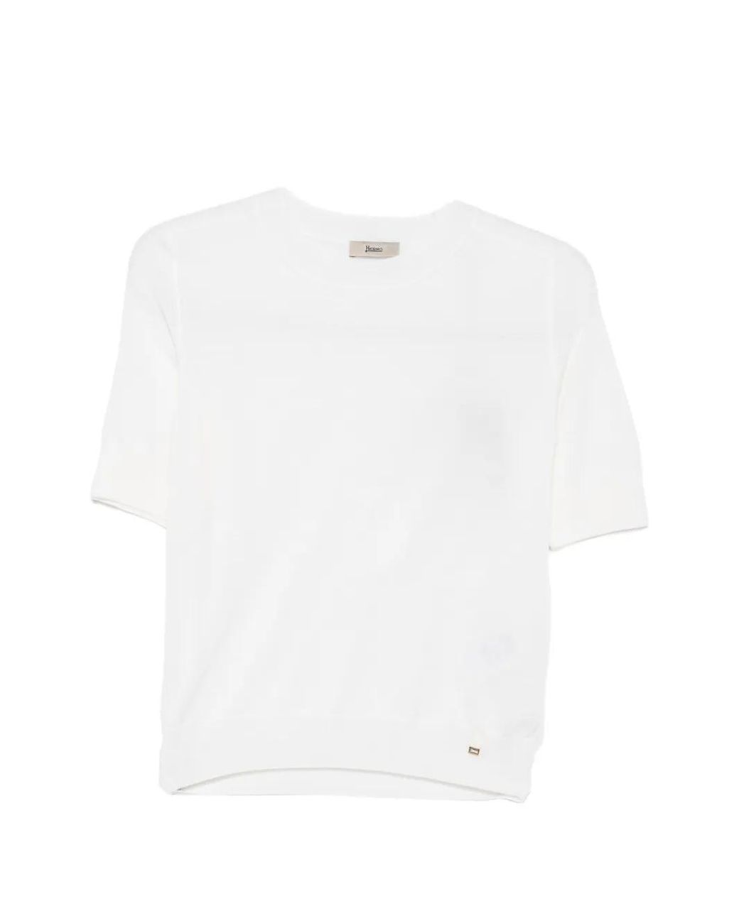 Herno White Short-Sleeve Knitted T-Shirt