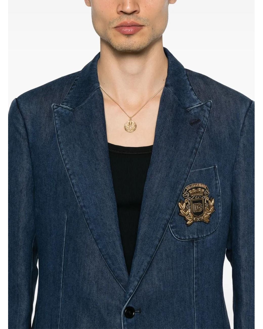 Dolce & Gabbana Blue Denim Blazer for men