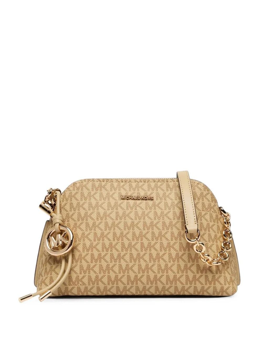 Michael Kors Natural Logo-Monogram Dome Shoulder Bag