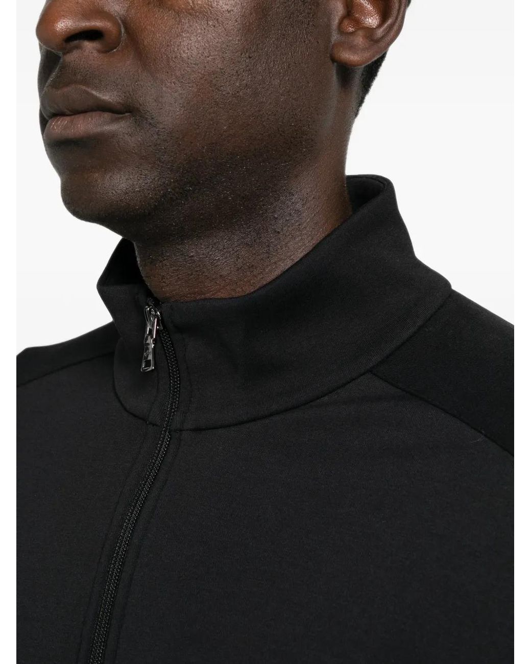 Paul & Shark Black Zip-Up High-Neck Jacket for men