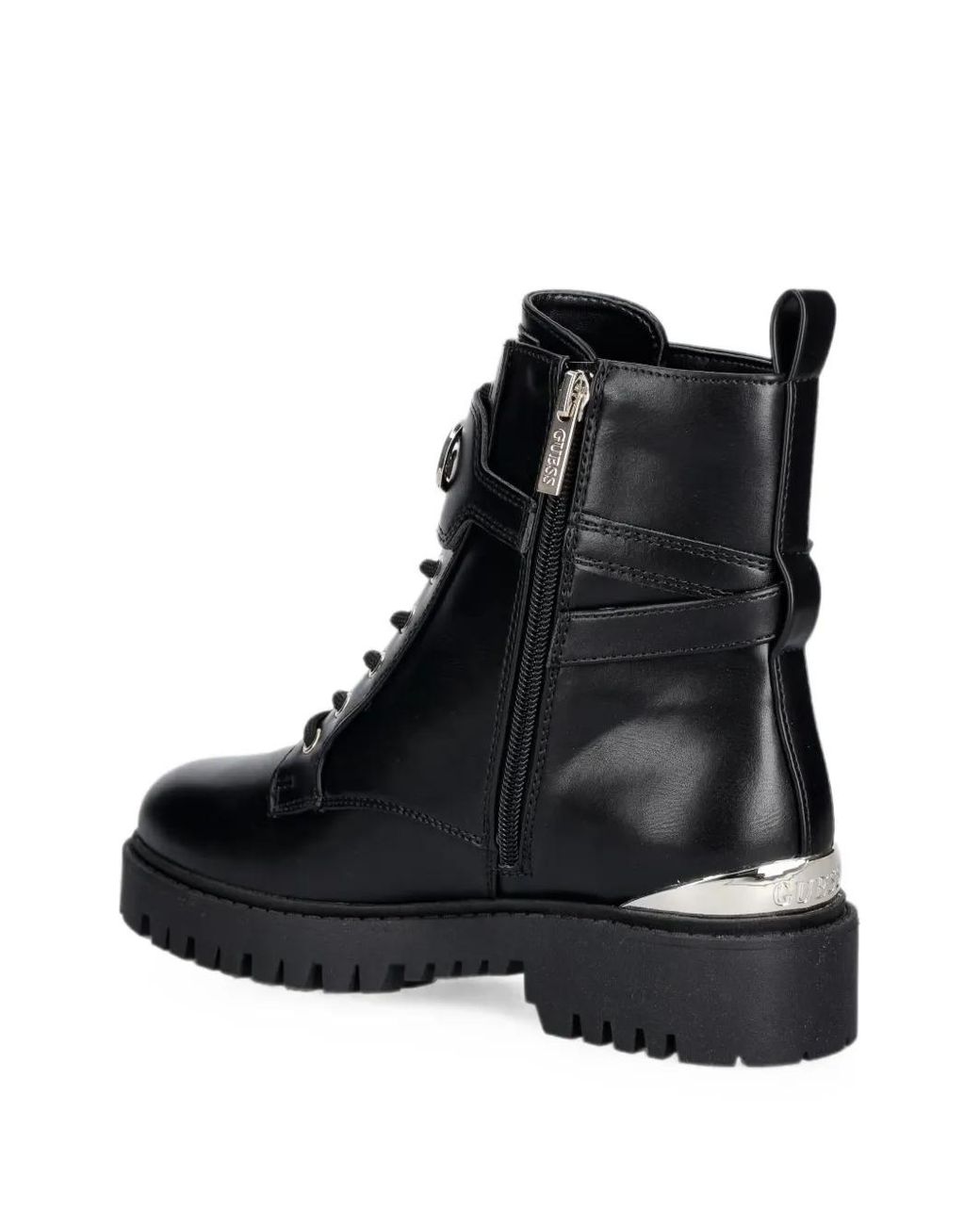 Guess Black Buckle-Fastening Lace-Up Boots