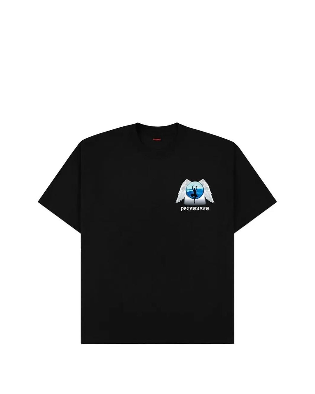 Pleasures Black Angle Place Graphic T-Shirt for men
