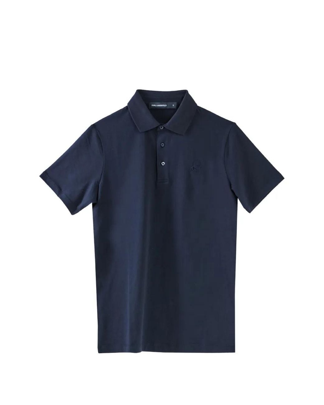 Karl Lagerfeld Blue Karl Kameo Embroidered Polo Shirt for men