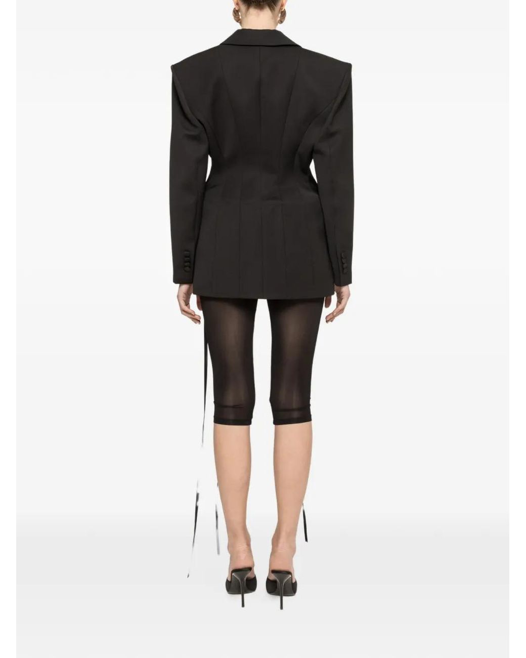 Nissa Black Lace-Up Blazer