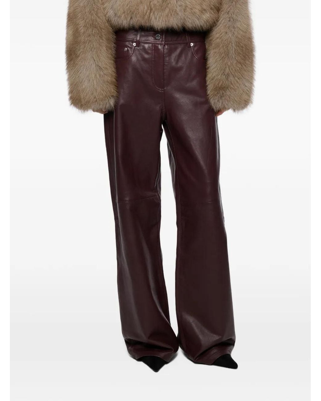 Stand Studio Brown Mylah Leather Trousers