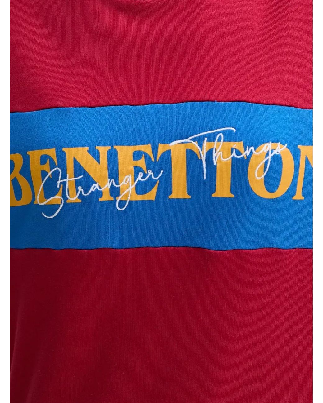Benetton Red Stranger Things Colour-Block Sweatshirt