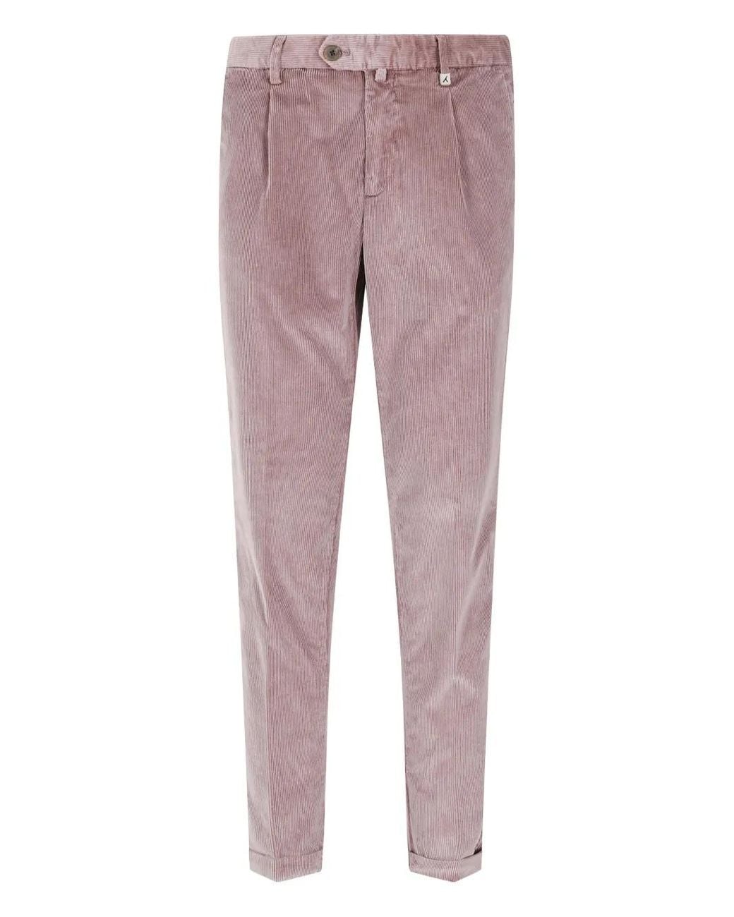 Myths Purple Corduroy Pleated Trousers for men