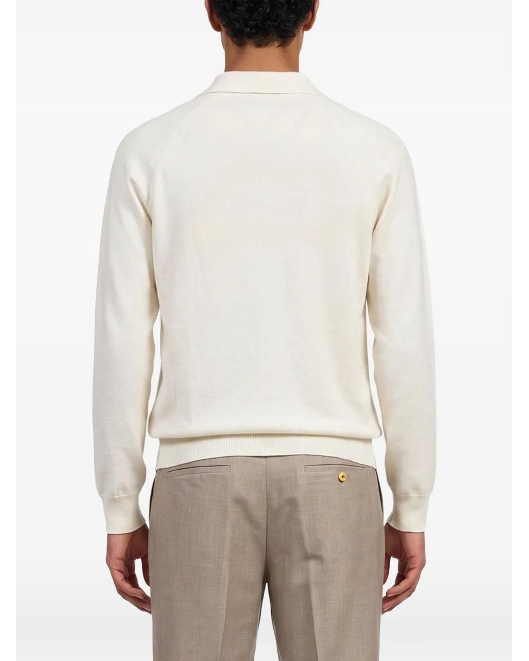 Lardini White Contrast-Trim Raglan-Sleeve Sweater for men