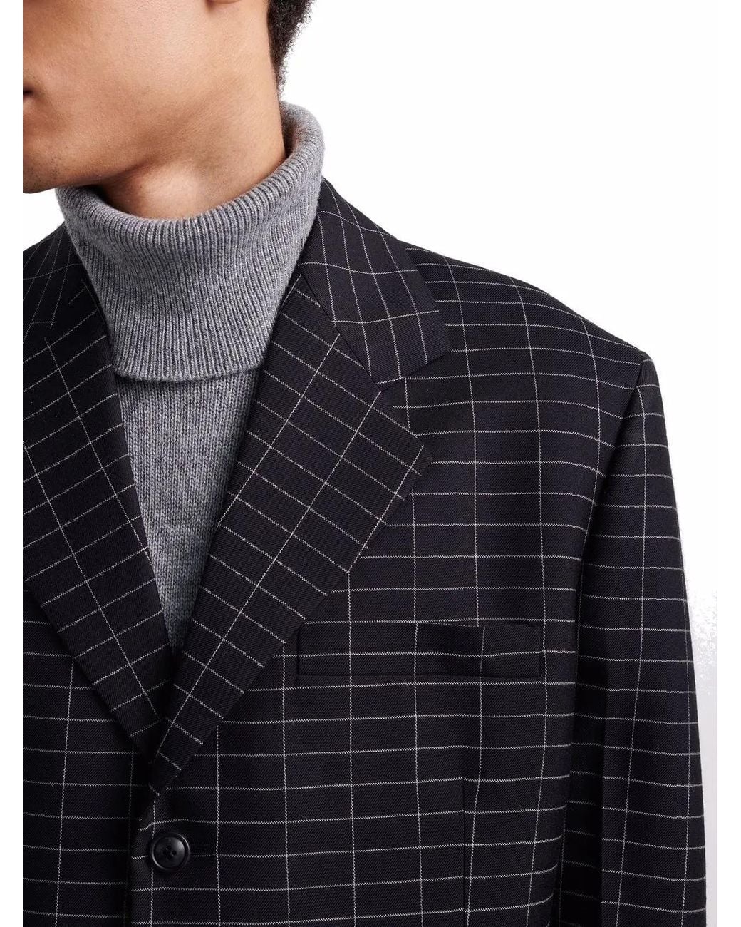 Off-White c/o Virgil Abloh Black Check-Pattern Single-Breasted Blazer for men