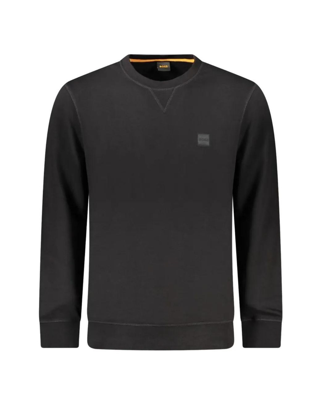 Boss Black Logo-Patch Crew-Neck Sweatshirt for men