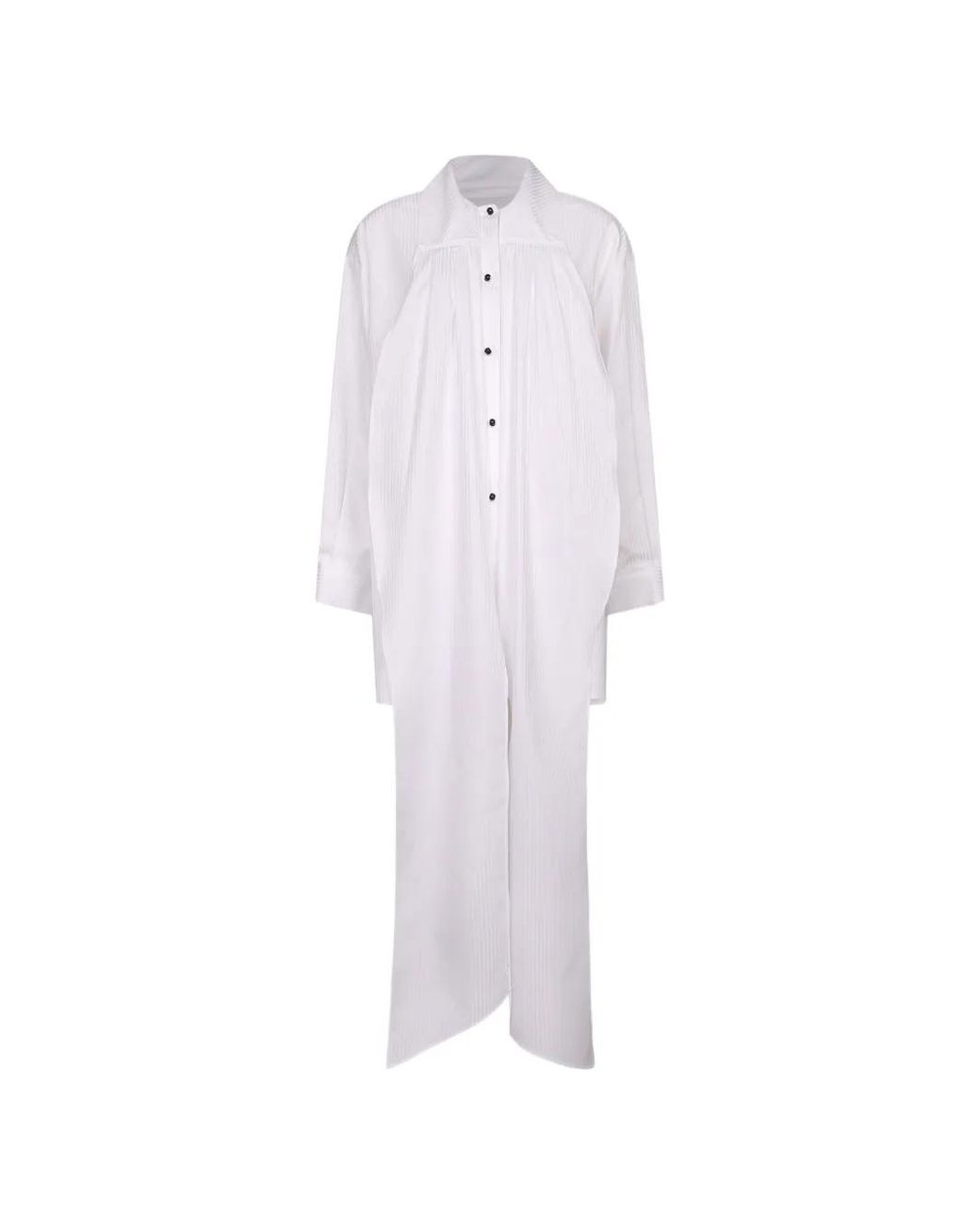 Emporio Armani White Pleated Panelled Shirt