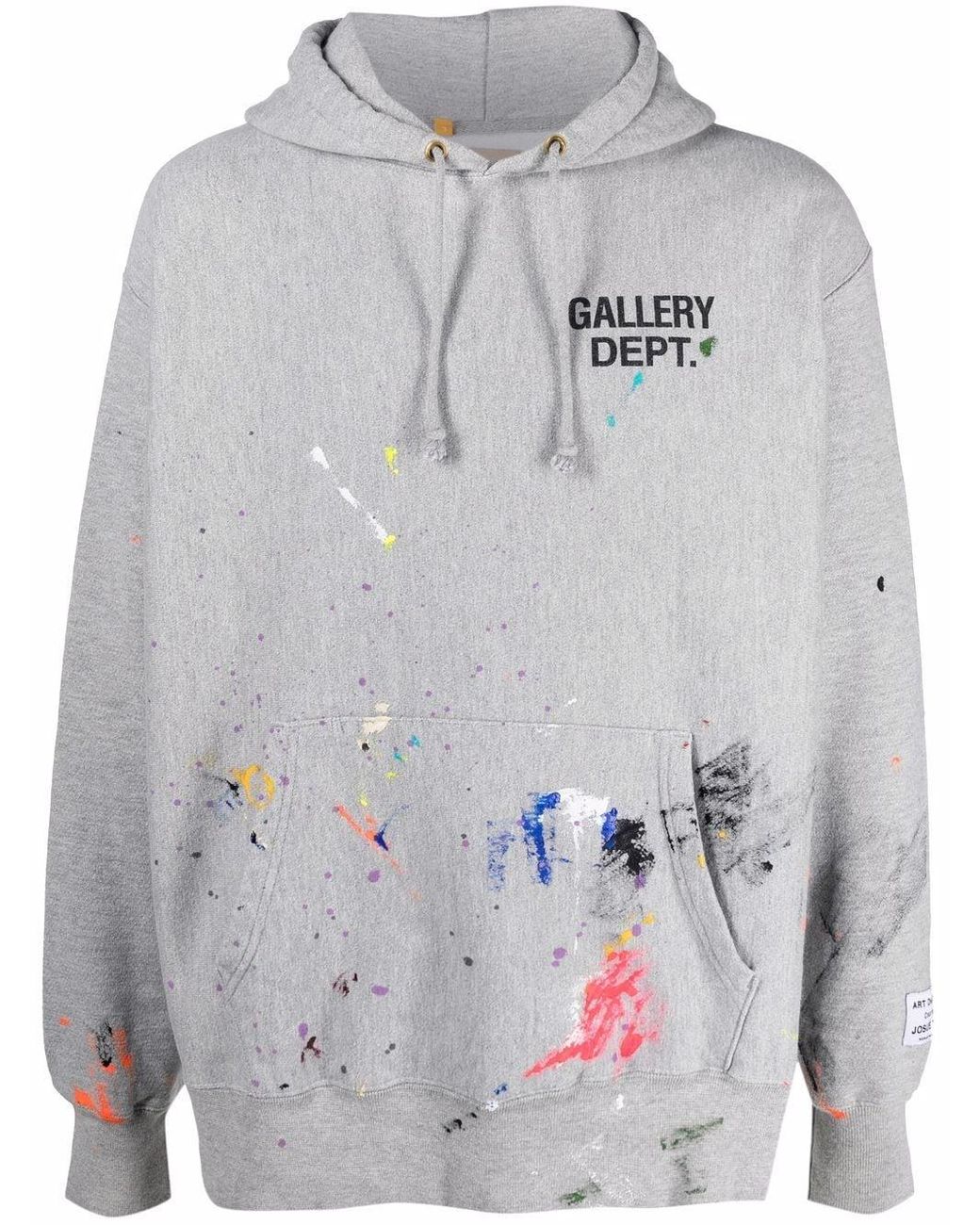 GALLERY DEPT. Paint-splatter Logo Print Hoodie in Gray for Men | Lyst