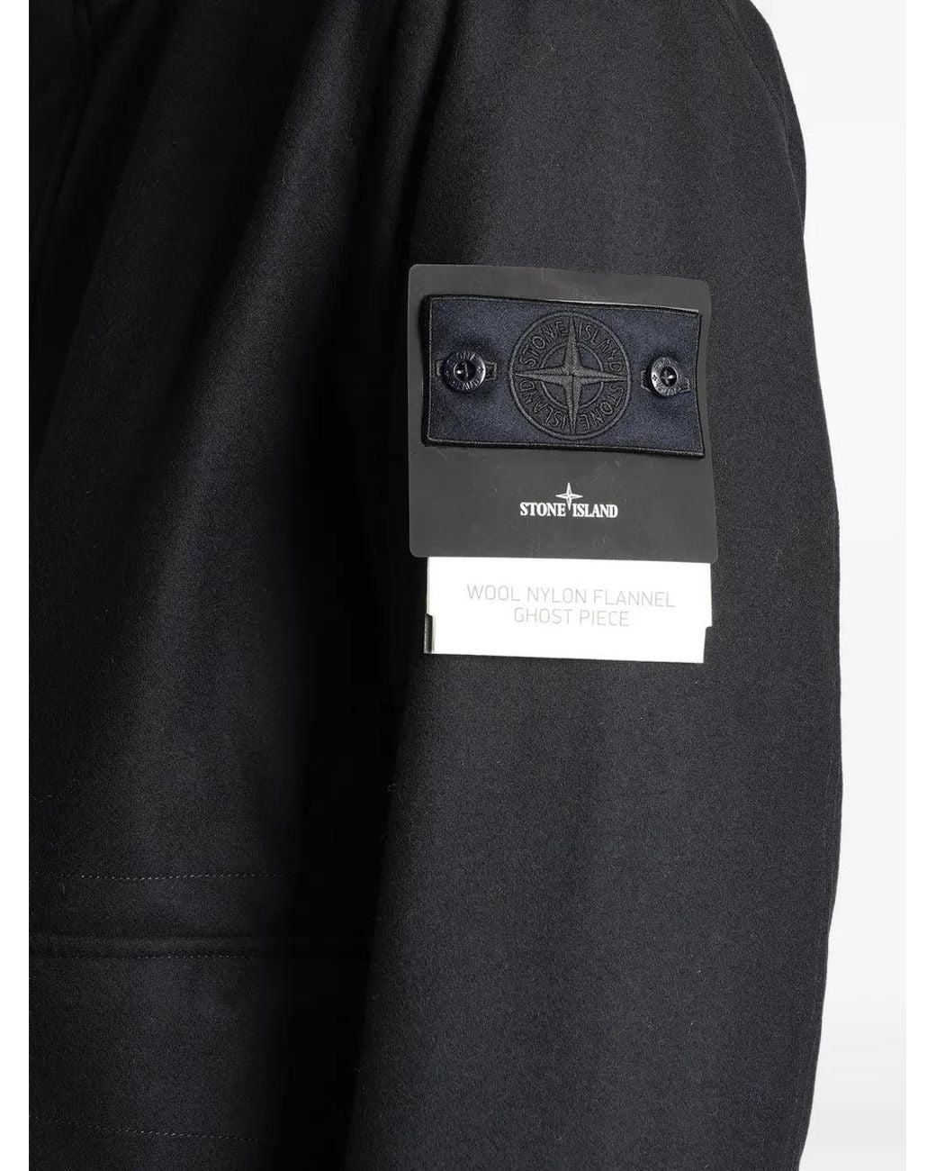 Stone Island Black 4100018 Woll Nylon Flannel_S.I Ghost Jacket for men
