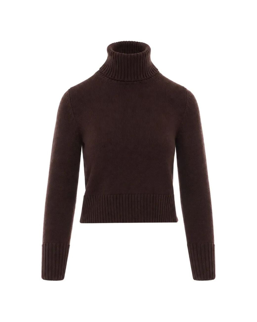 Alpha Studio Red High-Neck Ribbed-Trim Sweater