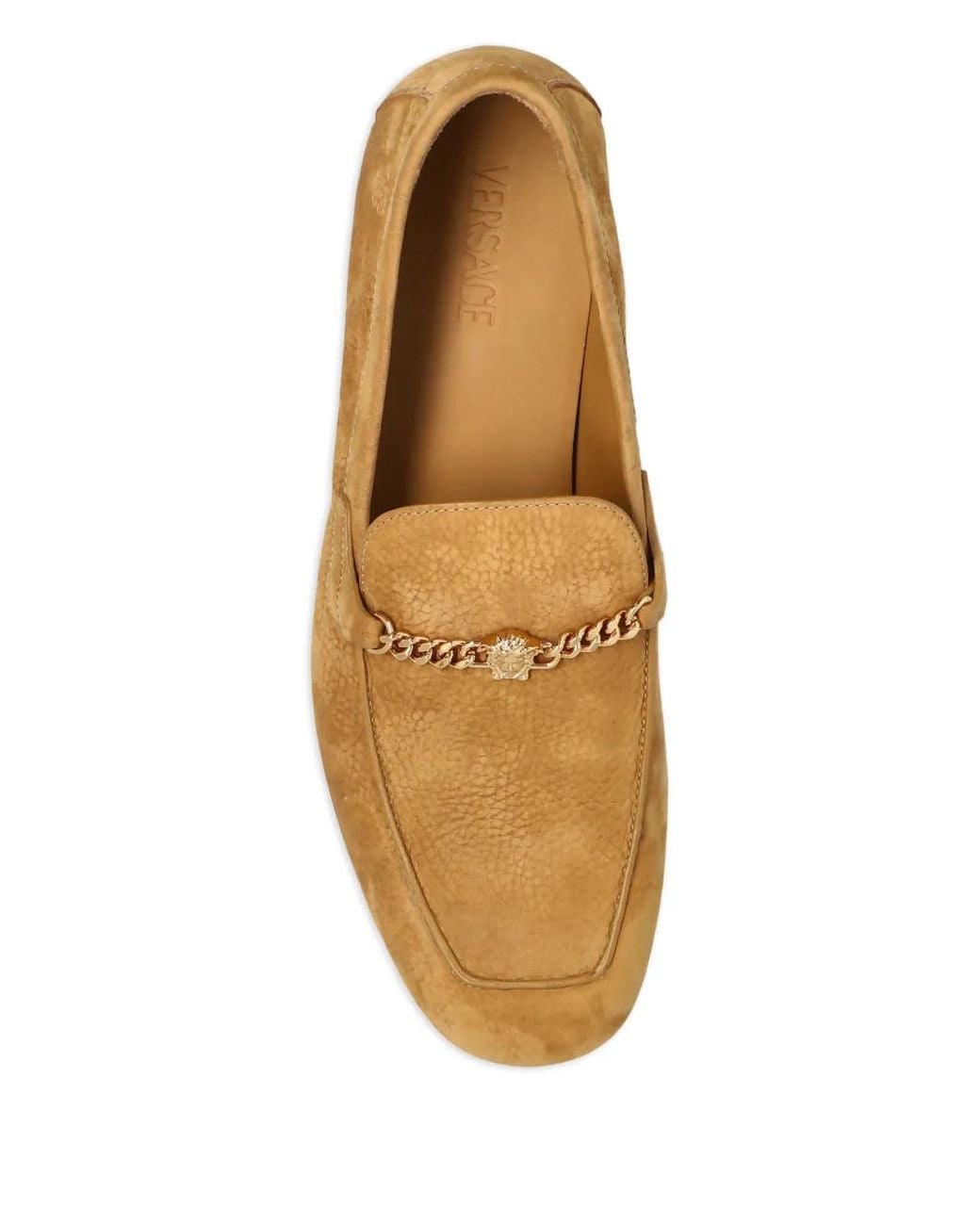 Versace Brown Medusa Nabuck Loafers for men