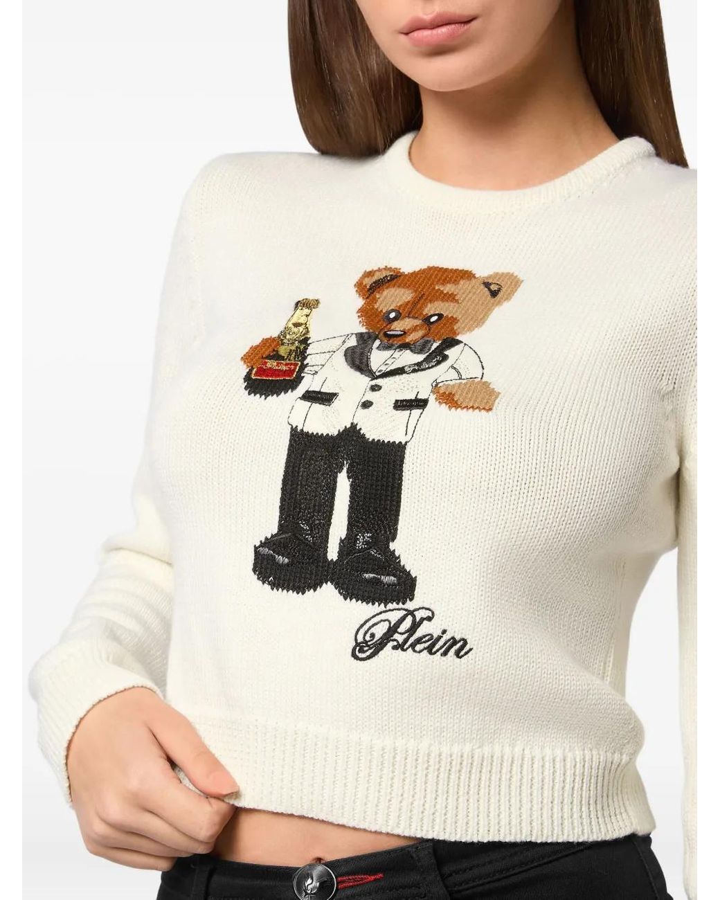 Pull Cropteddy Waiter À Col Rond Philipp Plein en coloris White