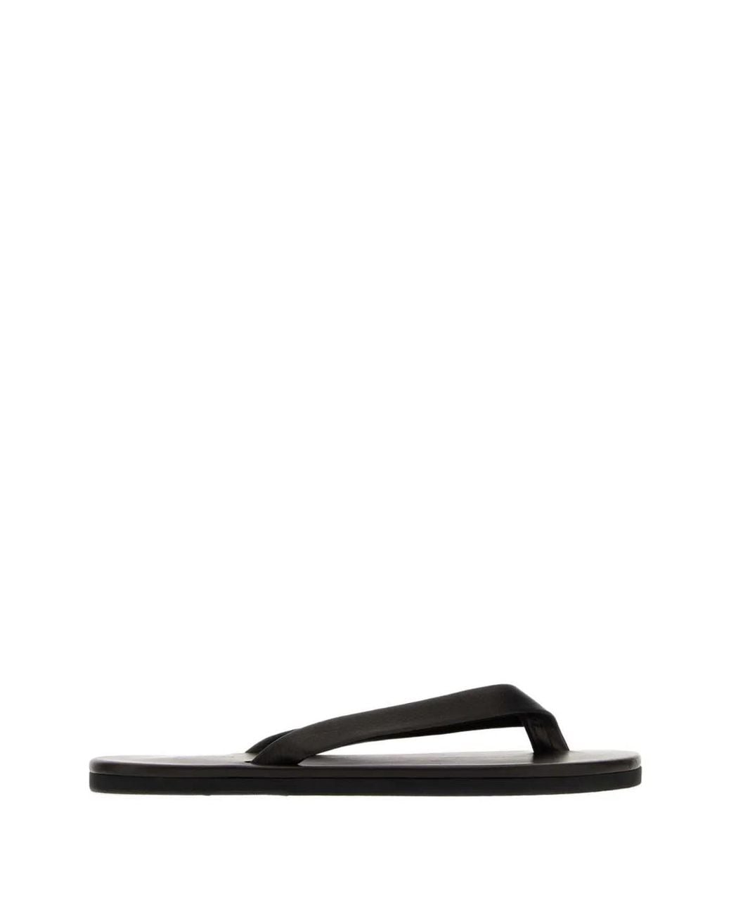 Auralee White Leather Thong-Strap Flip-Flops for men