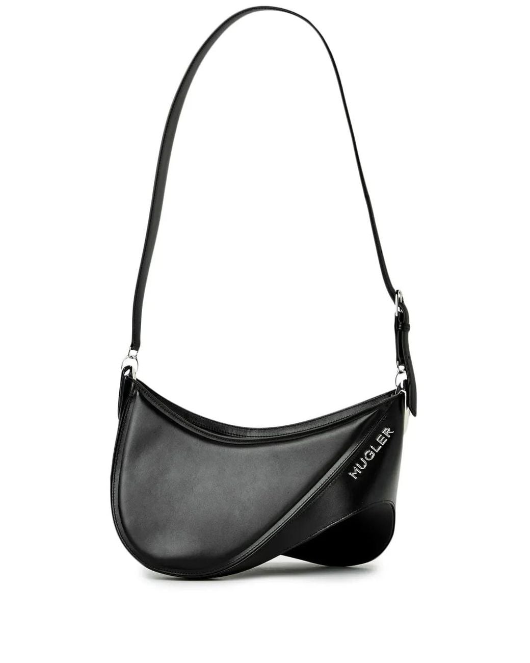 Mugler Black Large Smooth Spiral Tote Bag