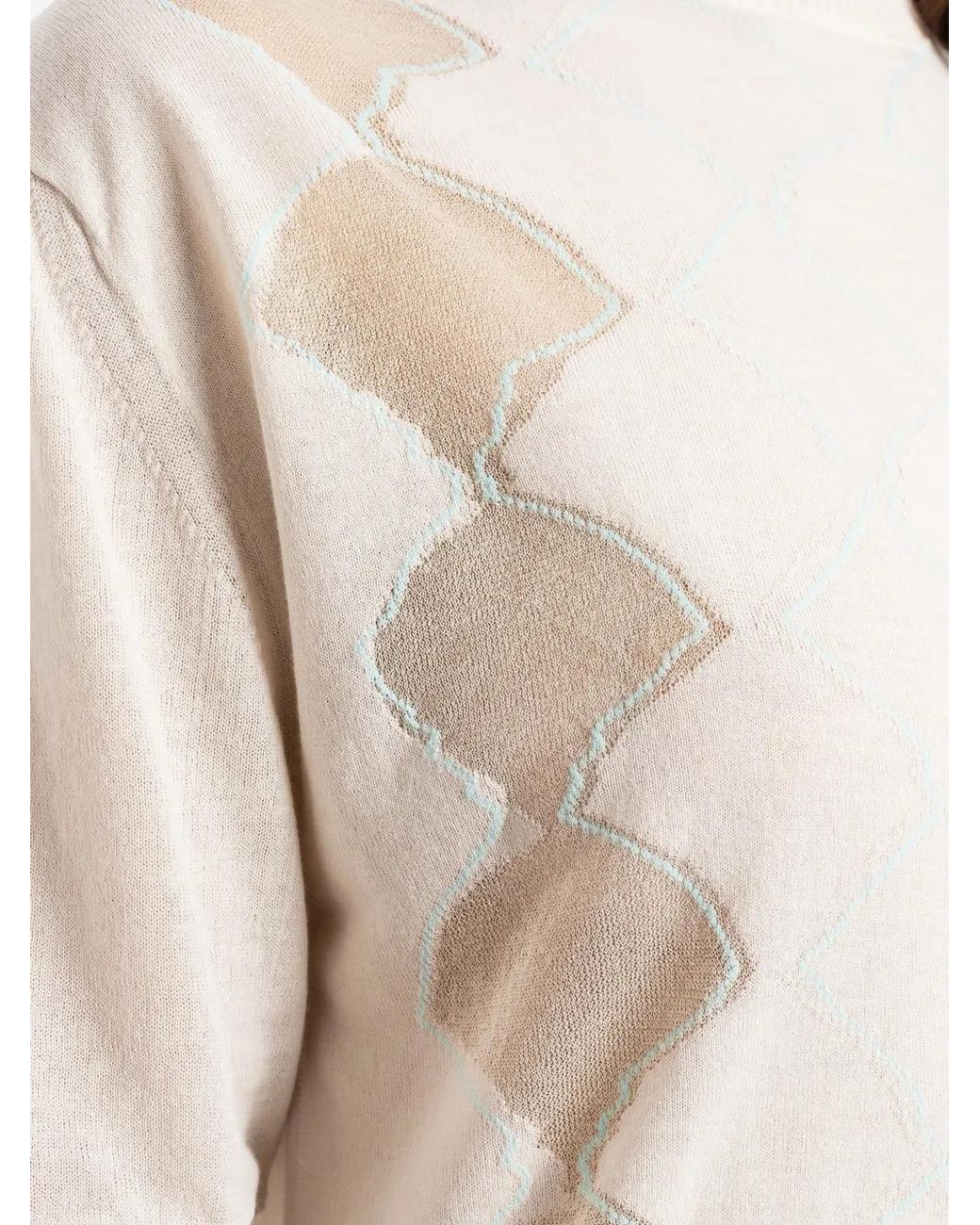 Bielo White Seashell Argyle Jacquard T-Shirt
