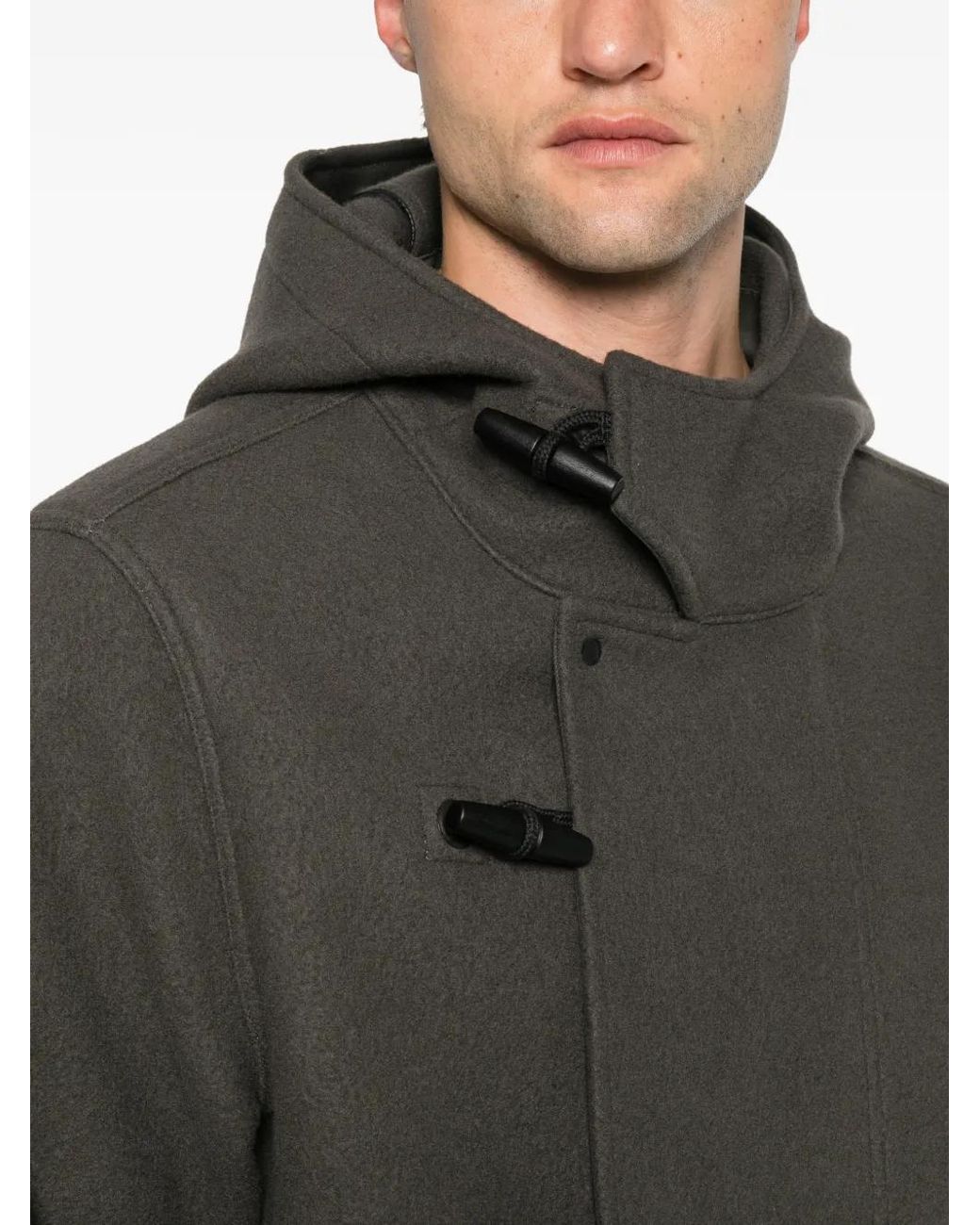 Stone Island Black Manteau À Patch Compass Et Brandebourgs for men