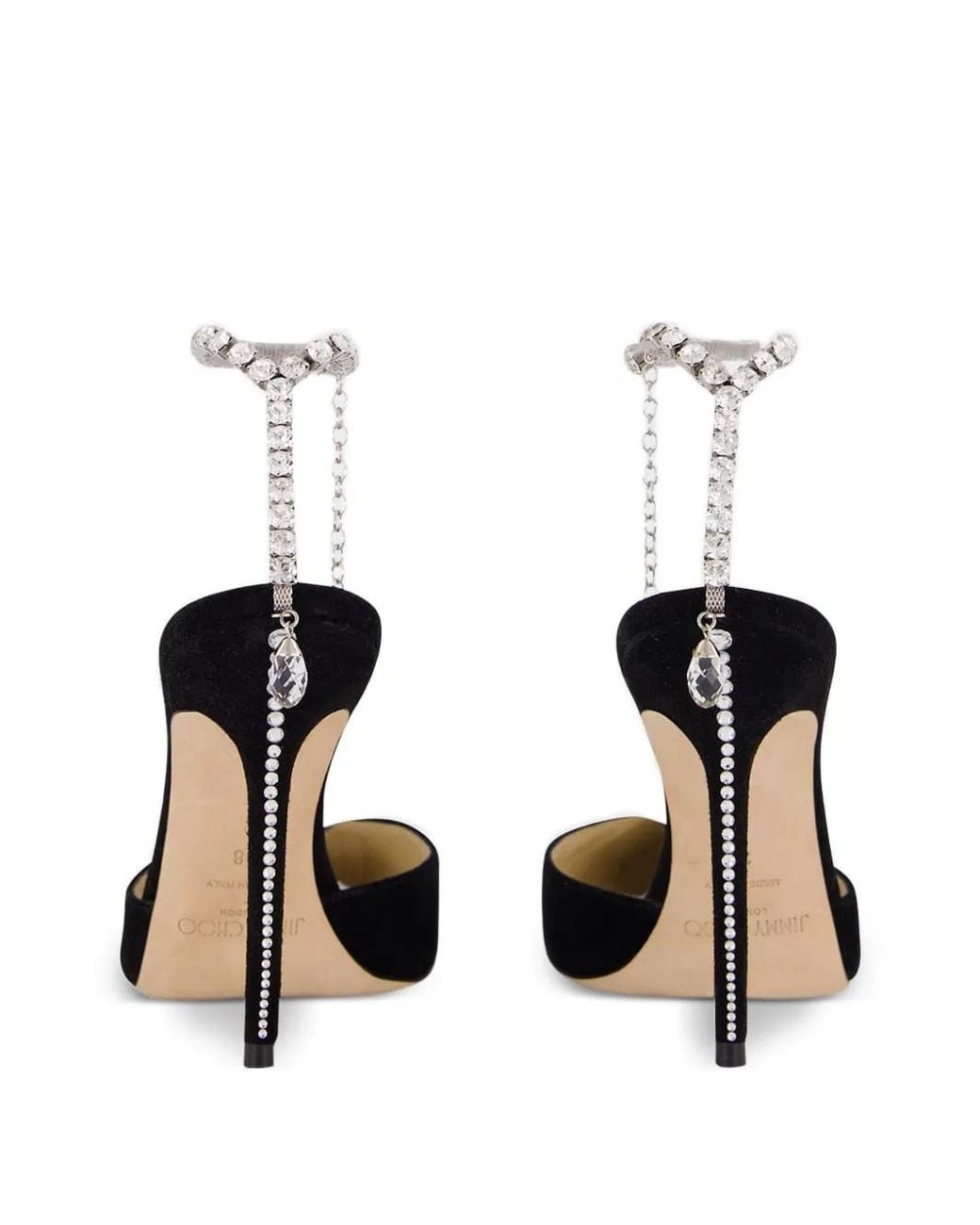 Jimmy Choo Black Saeda Crystal-Chain Pumps