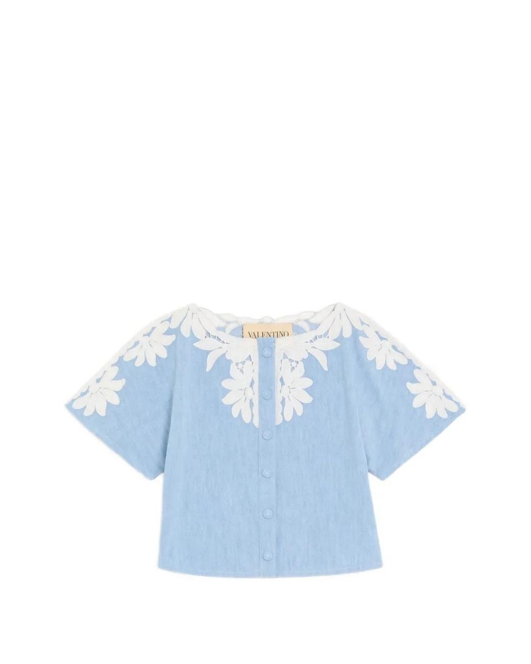 Valentino Garavani Blue Embroidered Denim Shirt