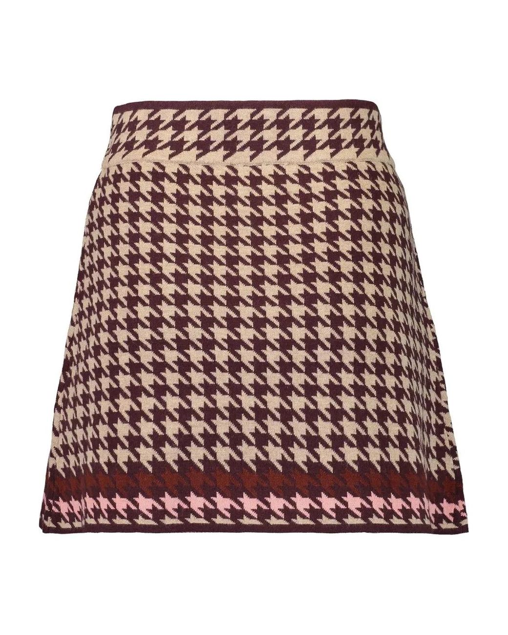 Cara Cara Red Lynne Houndstooth Pocket Skirt