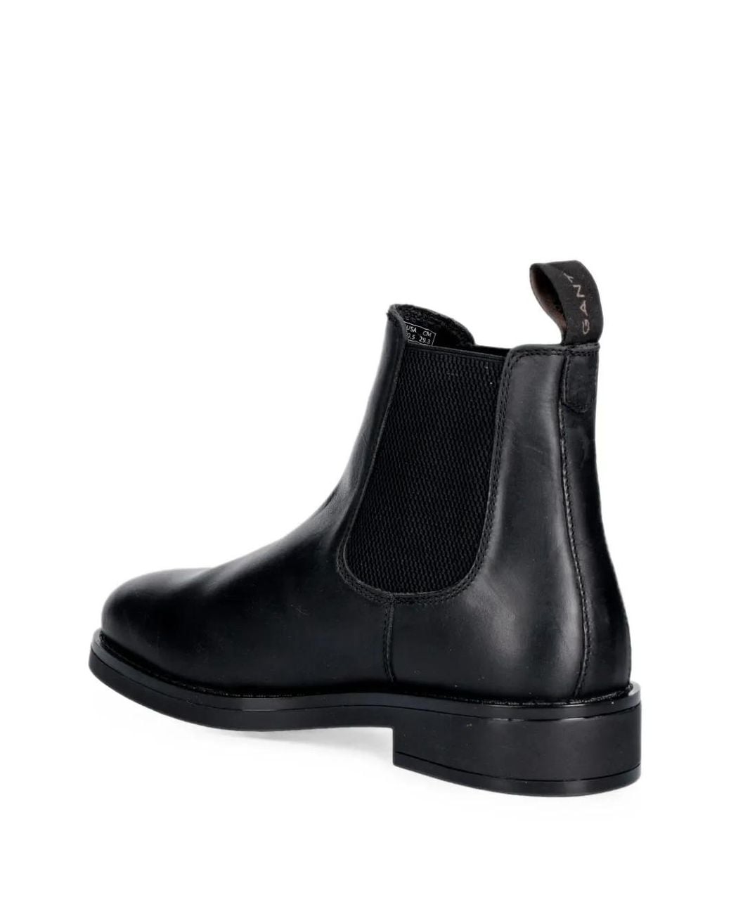 Gant Black Elasticated Leather Chelsea Boots for men