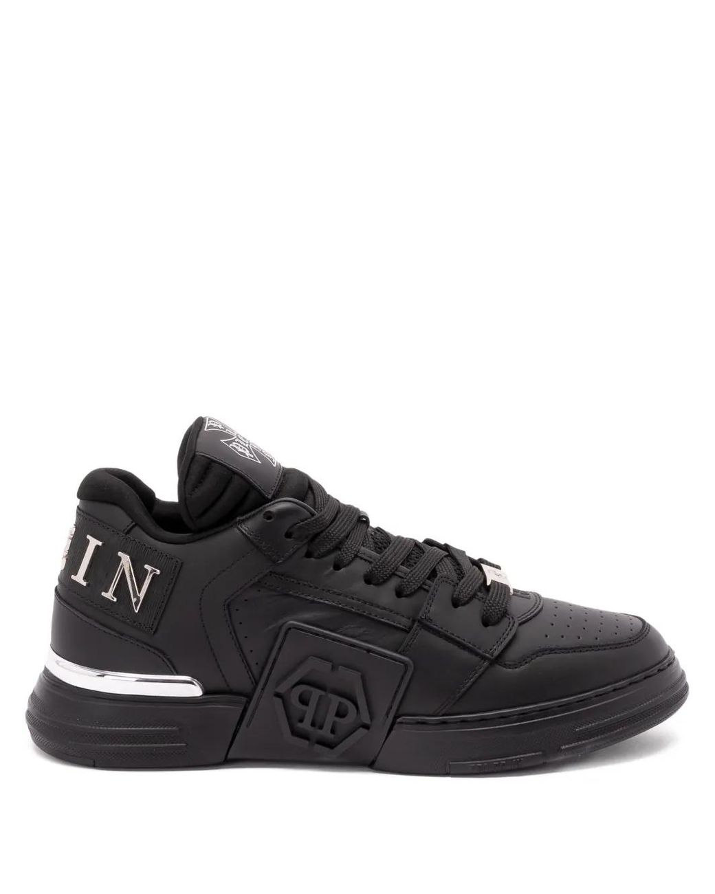 Philipp Plein Black Phantom Leather Sneakers for men