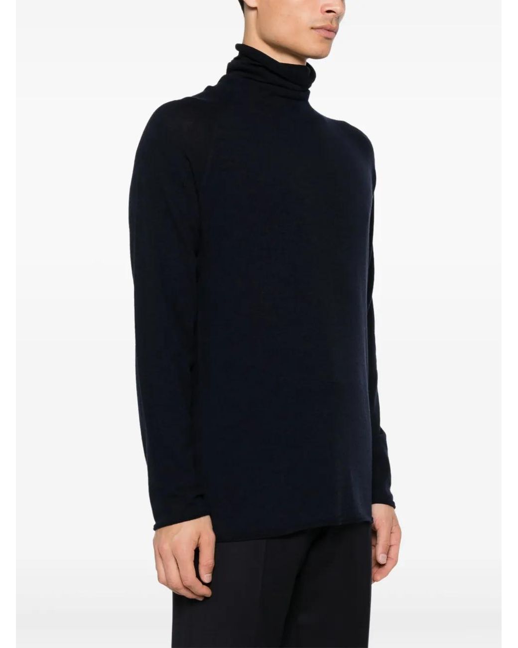 Roberto Collina Blue High-Neck Sweater for men