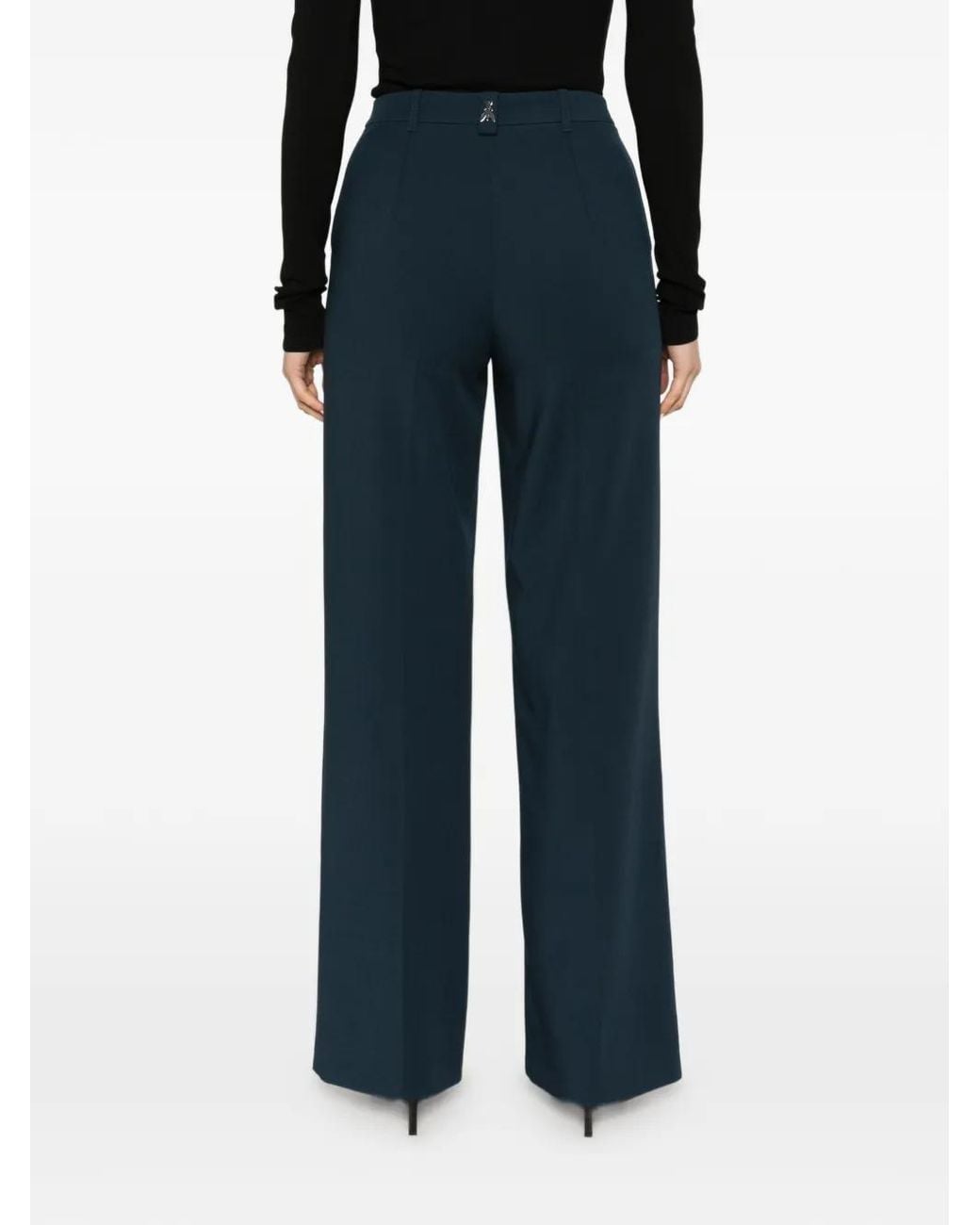Patrizia Pepe Blue Straight-Leg Tailored Trousers