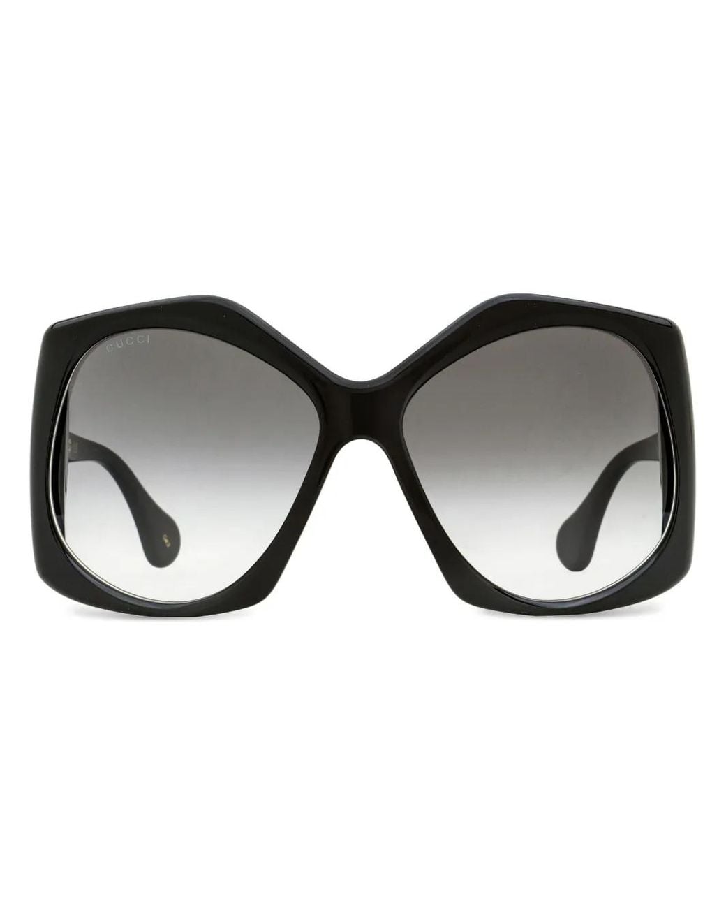 Gucci Black Logo-Embellished Oversized Sunglasses